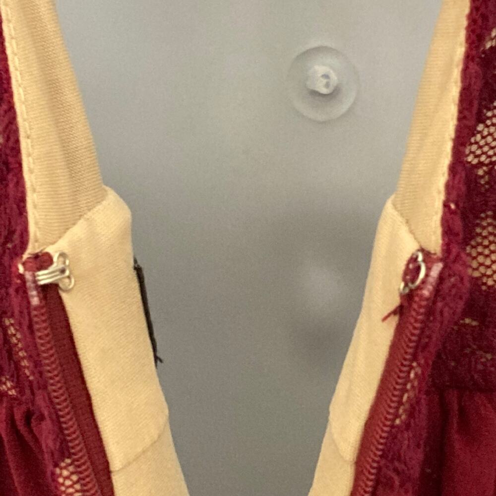 Lulu’s Make Way for Wonderful Berry Red Lace Maxi Dress Full Front Split Slit M - Picture 10 of 16